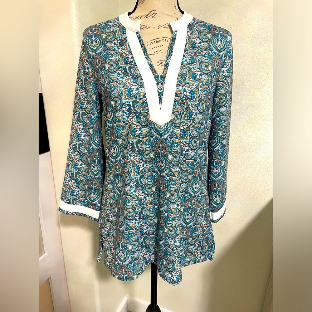 Peter Millar Lisa Paisley SPF 50+ Tunic SZ Medium EUC